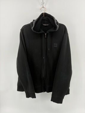 Michael Kors Fleece Lined Men's Black Zip-Up Hooded Sweater